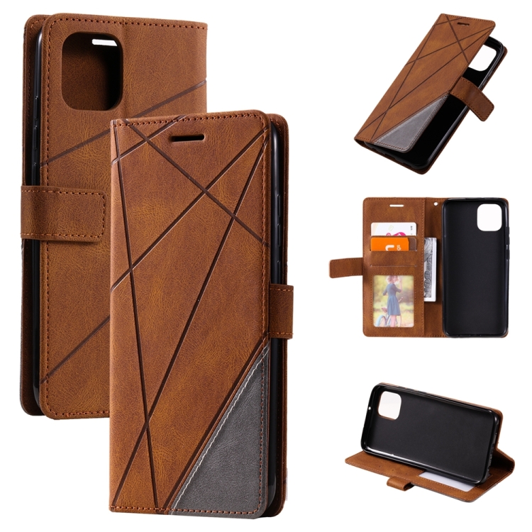 

For Xiaomi Redmi A1 Skin Feel Splicing Leather Phone Case(Brown)