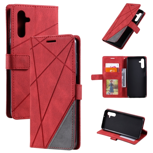 

For Samsung Galaxy A14 5G Skin Feel Splicing Leather Phone Case(Red)