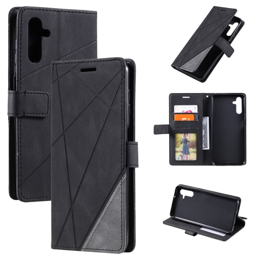 

For Samsung Galaxy A14 5G Skin Feel Splicing Leather Phone Case(Black)