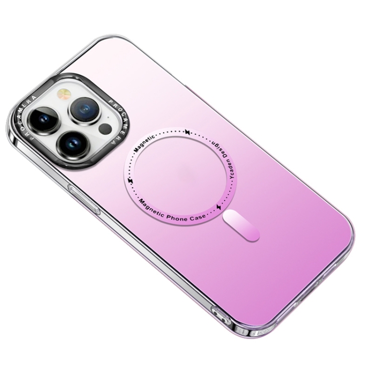 

For iPhone 14 Plus MagSafe Gradient Phone Case(Pink)