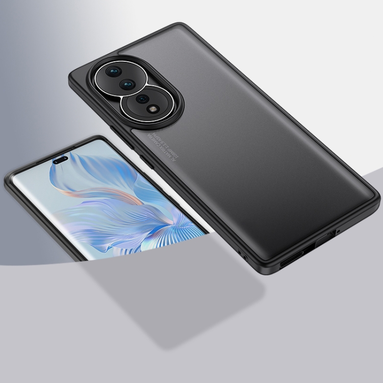 

For Honor 80 Armor Clear TPU Hard PC Phone Case(Matte Black)
