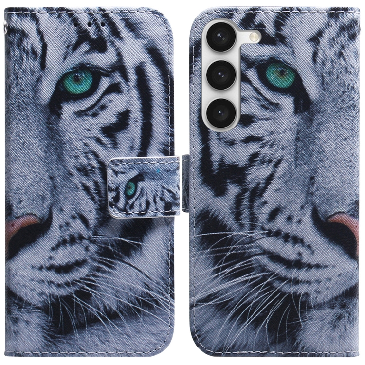 

For Samsung Galaxy S23+ 5G Coloured Drawing Flip Leather Phone Case(Tiger)