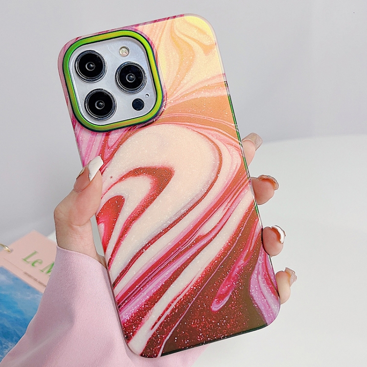 

For iPhone 12 Pro Dual-side Laminating Frosted Translucent TPU Phone Case(Red Flame Magma)