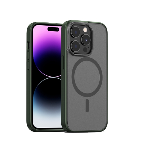 

For iPhone 14 Skin Feel Frosted Magsafe Phone Case(Green)