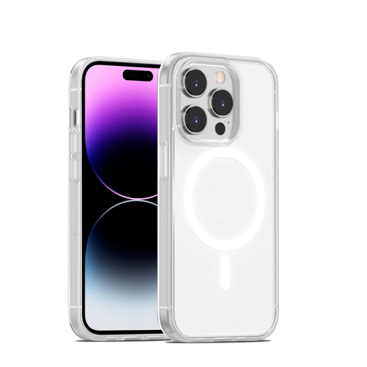 

For iPhone 14 Pro Skin Feel Frosted Magsafe Phone Case(Transparent White)