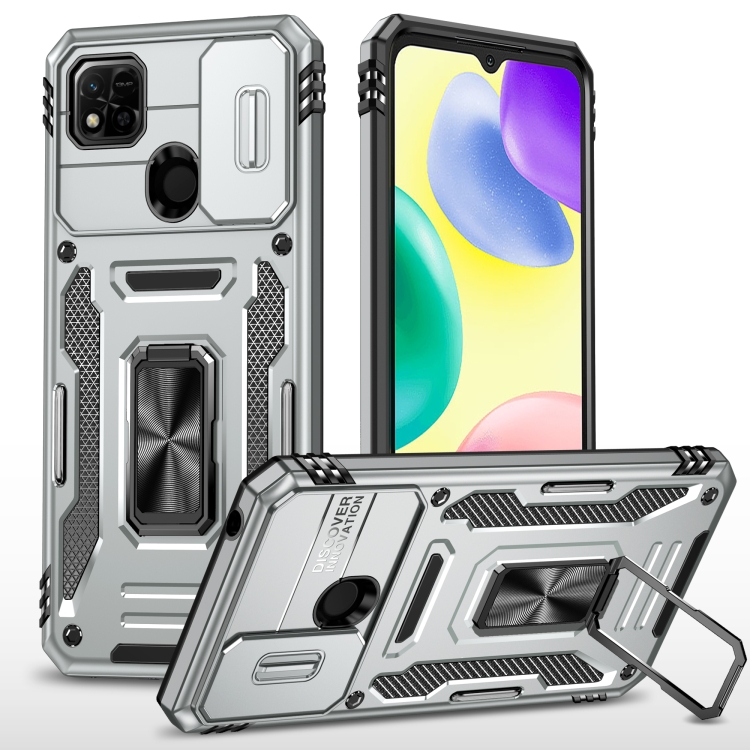 

For Xiaomi Redmi 10C Armor PC + TPU Camera Shield Phone Case(Grey)