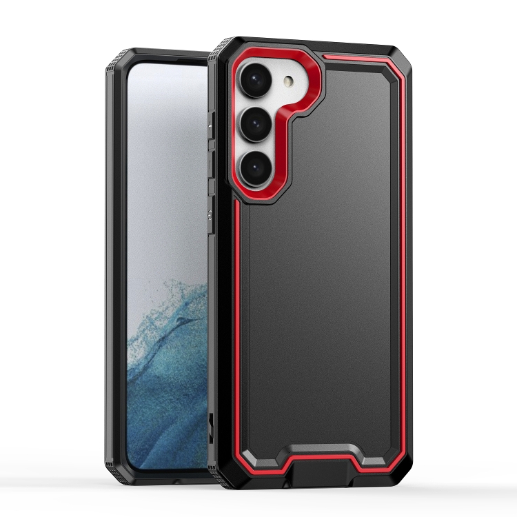 

For Samsung Galaxy S23 5G Armour Two-color TPU + PC Phone Case(Black+Red)