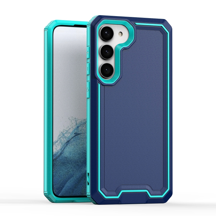 

For Samsung Galaxy S23 5G Armour Two-color TPU + PC Phone Case(Blue+Sky Blue)
