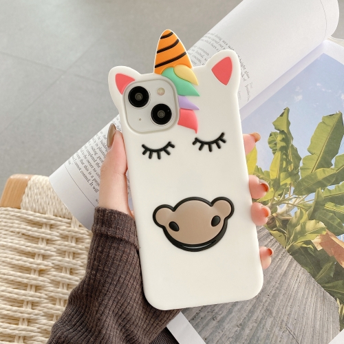 

For iPhone 11 Unicorn Shockproof Silicone Phone Case(White)