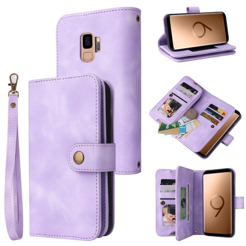

For Samsung Galaxy S9 Multifunctional Card Slot Zipper Wallet Leather Phone Case(Purple)