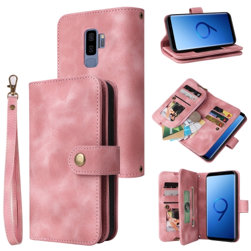 

For Samsung Galaxy S9+ Multifunctional Card Slot Zipper Wallet Leather Phone Case(Rose Gold)