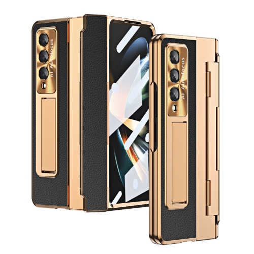 

For Samsung Galaxy Z Fold4 Integrated Full Coverage Phone Case with Hinge(Gold+Black)