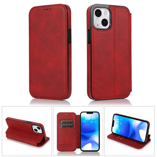 

For iPhone 14 Pro Strong Magnetic Closure PU + TPU Leather Phone Case(Red)