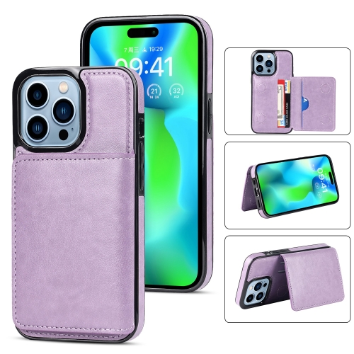 

For iPhone 14 Pro Max Shockproof PU + TPU Phone Case(Purple)