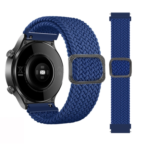 

For Garmin Fenix 7 Adjustable Nylon Braided Elasticity Watch Band(Blue)