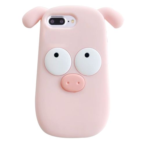 

For iPhone SE 2022 / 2020 / 7 / 8 3D Cute Pig Silicone Phone Case(Pink)