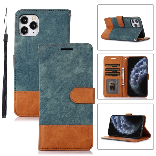 

For iPhone 11 Pro Splicing Leather Phone Case(Green)