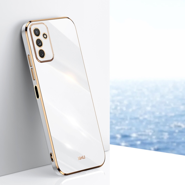

For Samsung Galaxy M23 5G XINLI Straight Edge 6D Electroplate TPU Phone Case(White)