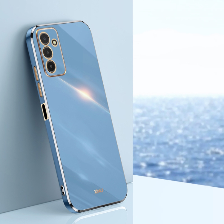 

For Samsung Galaxy F13 4G XINLI Straight Edge 6D Electroplate TPU Phone Case(Celestial Blue)