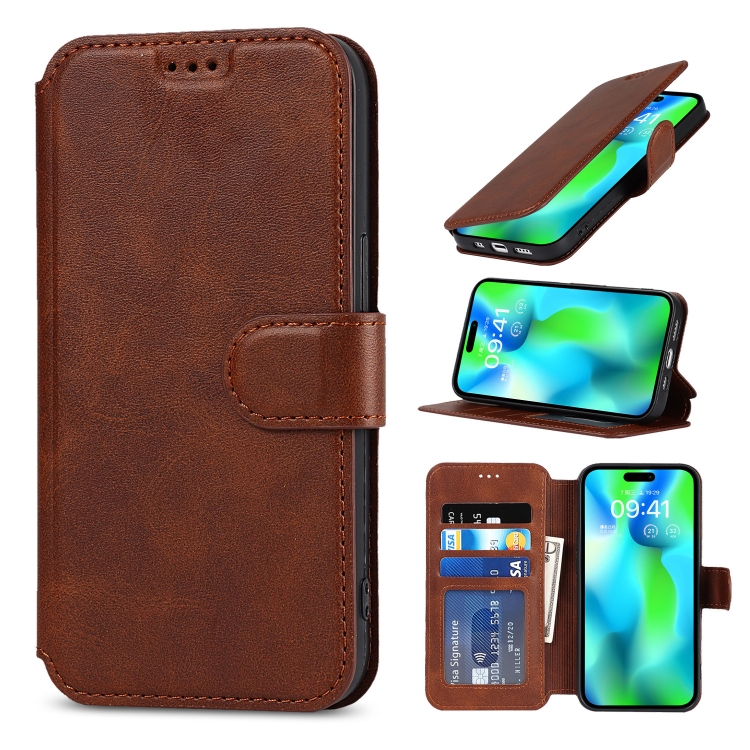 

For iPhone 14 Pro Shockproof PU + TPU Leather Phone Case(Brown)