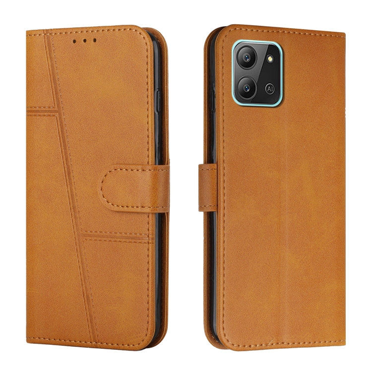 

For Infinix Hot 11 2022 Stitching Calf Texture Buckle Leather Phone Case(Yellow)