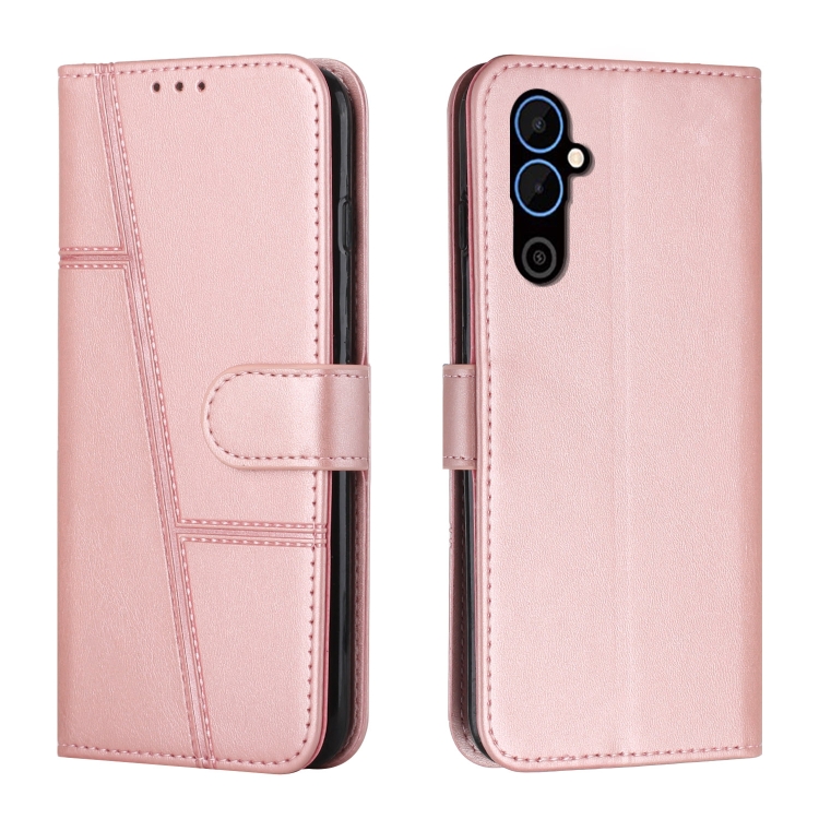 

For Tecno Pova Neo 2 Stitching Calf Texture Buckle Leather Phone Case(Rose Gold)