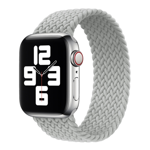 

Nylon Single-turn Braided Watch Band For Apple Watch Ultra 49mm / Series 8&7 45mm / SE 2&6&SE&5&4 44mm / 3&2&1 42mm, Length:135mm(Pearl White)