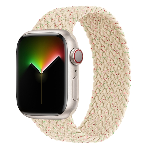 

Nylon Single-turn Braided Watch Band For Apple Watch Ultra 49mm / Series 8&7 45mm / SE 2&6&SE&5&4 44mm / 3&2&1 42mm, Length:145mm(Starlight Colorful)