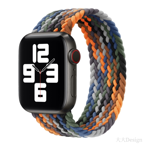 

Nylon Single-turn Braided Watch Band For Apple Watch Ultra 49mm / Series 8&7 45mm / SE 2&6&SE&5&4 44mm / 3&2&1 42mm, Length:165mm(Camouflage)