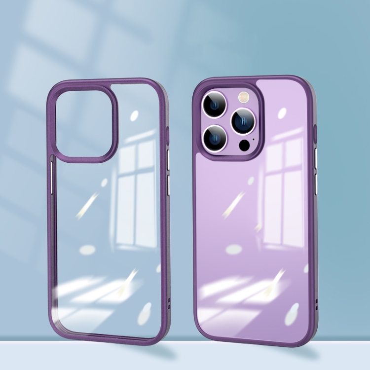 

For iPhone 14 Mirror Transparent TPU + PC Phone Case(Purple)