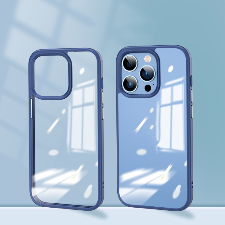 

For iPhone 14 Pro Max Mirror Transparent TPU + PC Phone Case(Sapphire)