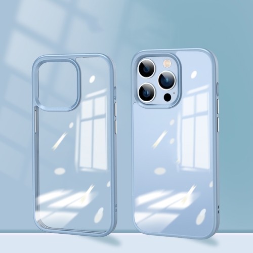 

For iPhone 13 Pro Max Mirror Transparent TPU + PC Phone Case(Sierra Blue)