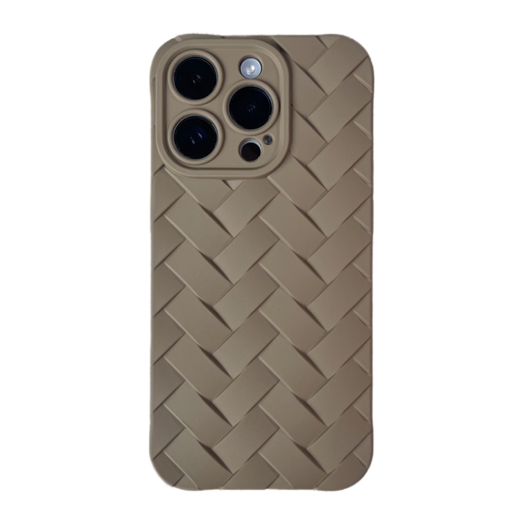 

For iPhone 12 Vintage Braided Texture Skin Phone Case(Khaki)