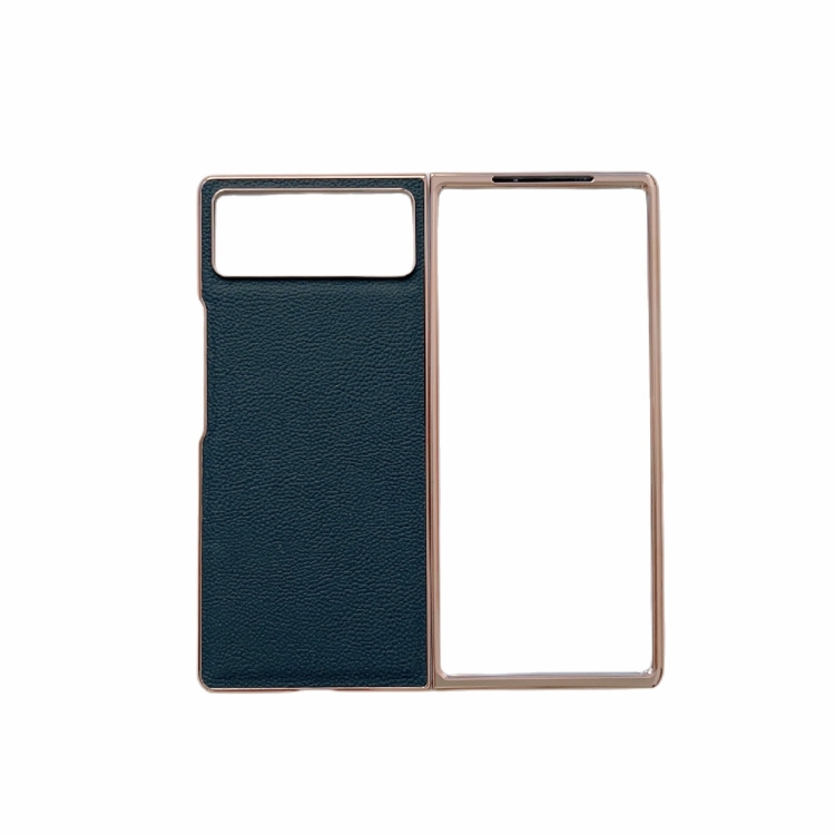 

For Xiaomi Mix Fold 2 Nano Electroplating Genuine Leather Phone Case(Green)
