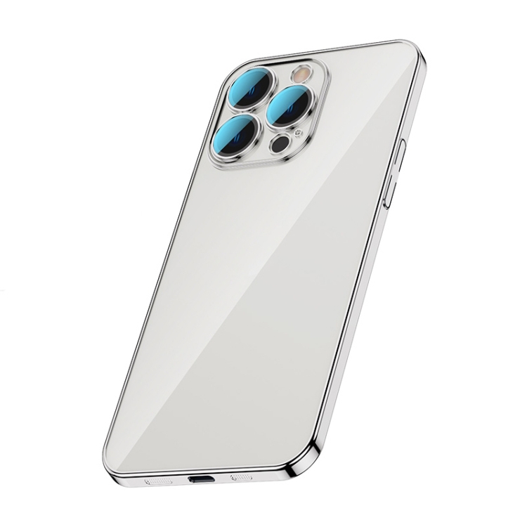 

For iPhone 12 Pro Glass Lens Protection PC Electroplating Phone Case(Silver)