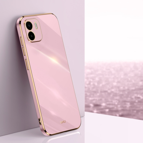 

For Xiaomi Redmi A1 4G XINLI Straight Edge 6D Electroplate TPU Phone Case(Cherry Purple)