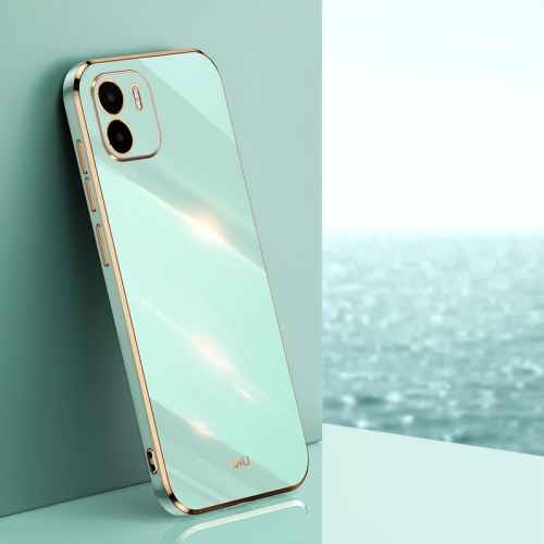 

For Xiaomi Redmi A1 4G XINLI Straight Edge 6D Electroplate TPU Phone Case(Mint Green)