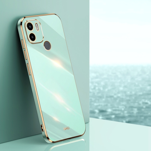 

For Xiaomi Redmi A1+ XINLI Straight Edge 6D Electroplate TPU Phone Case(Mint Green)