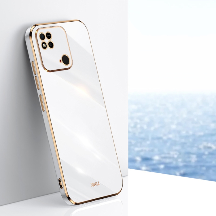 

For Xiaomi Redmi 10C XINLI Straight Edge 6D Electroplate TPU Phone Case(White)