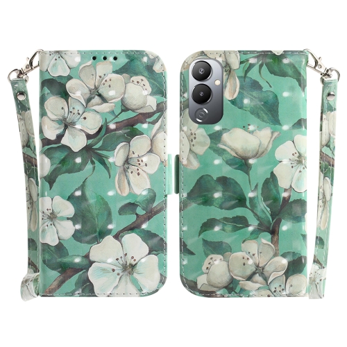 

For Tecno Pova 4 3D Colored Horizontal Flip Leather Phone Case(Watercolor Flower)