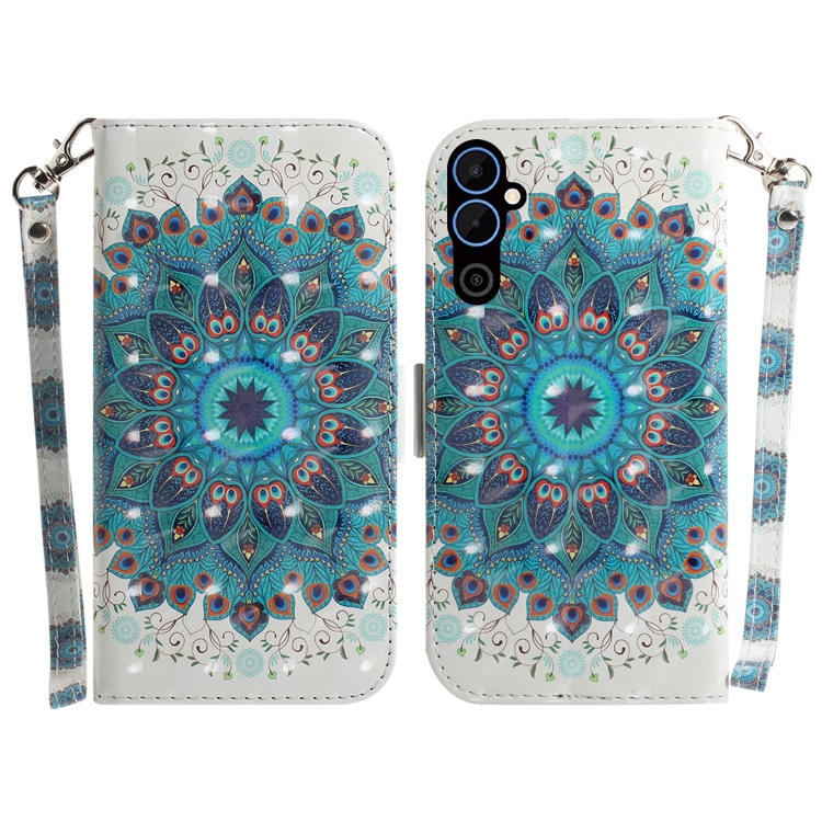 

For Tecno Pova Neo 2 3D Colored Horizontal Flip Leather Phone Case(Peacock Wreath)