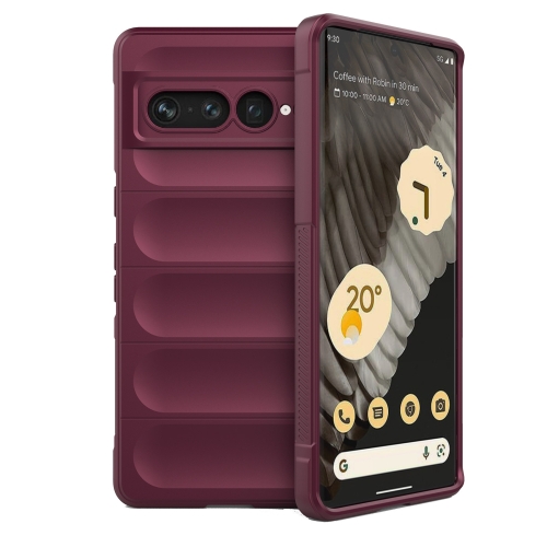 

For Google Pixel 7 Pro Magic Shield TPU + Flannel Phone Case(Wine Red)