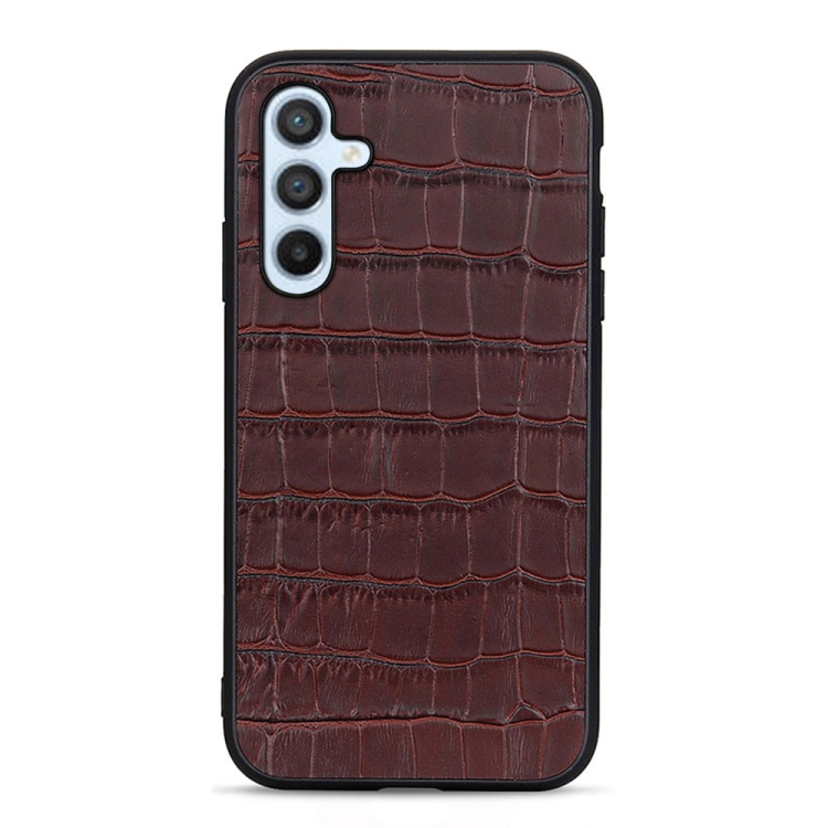 

For Samsung Galaxy A54 5G Crocodile Texture Genuine Leather Phone Case(Brown)