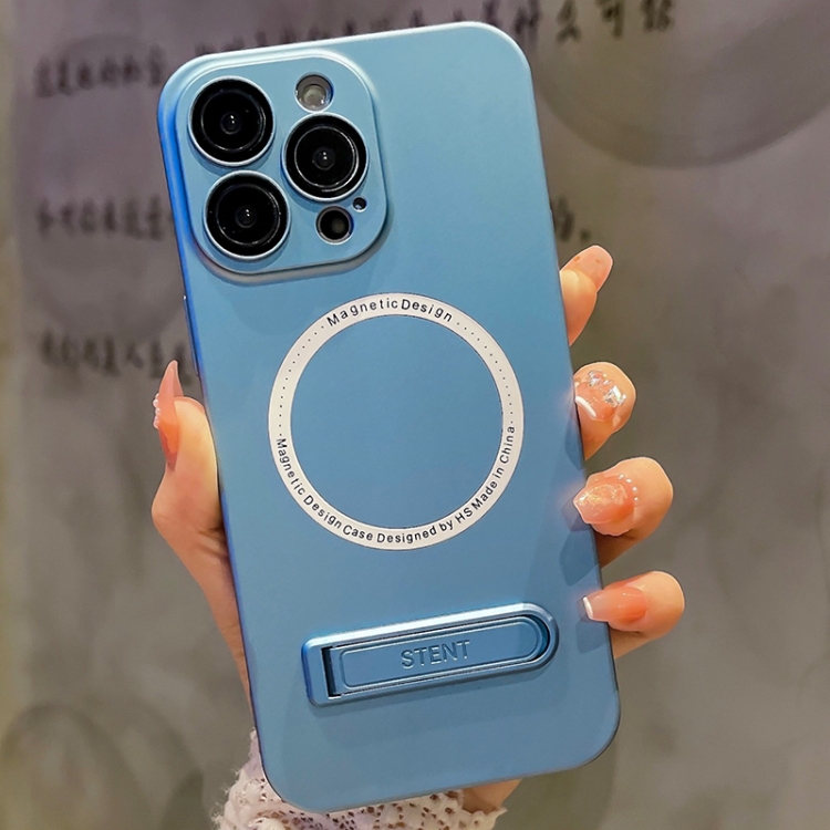 

For iPhone 13 PC Fuel Injection Magsafe Holder Phone Case(Sierra Blue)