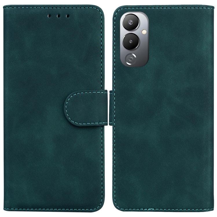 

For Tecno Pova 4 Skin Feel Pure Color Flip Leather Phone Case(Green)