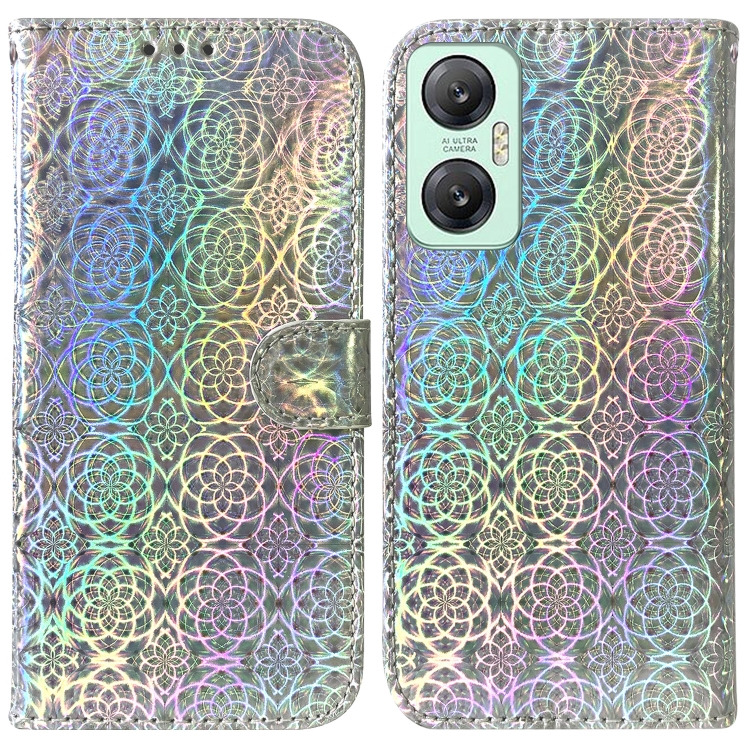 

For Infinix Hot 20 5G Colorful Magnetic Buckle Leather Phone Case(Silver)
