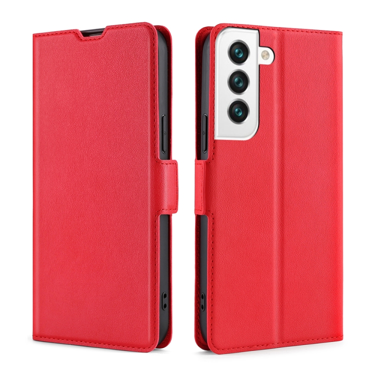 

For Samsung Galaxy S23+ 5G Ultra-thin Voltage Side Buckle Horizontal Flip Leather Phone Case(Red)