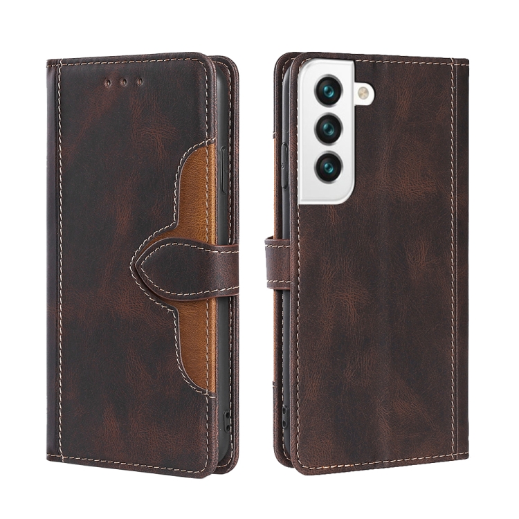

For Samsung Galaxy S23+ 5G Skin Feel Magnetic Buckle Leather Phone Case(Brown)