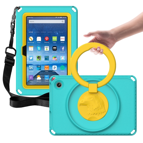 

For Amazon Kindle Fire HD7 2022 EVA + PC Shockproof Tablet Case with Waterproof Frame(Glacier Green)