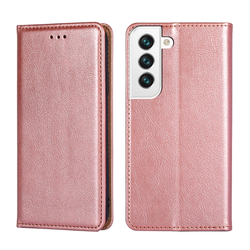 

For Samsung Galaxy S23+ 5G Gloss Oil Solid Color Magnetic Leather Phone Case(Rose Gold)